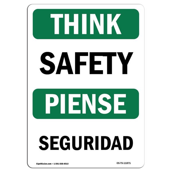 Signmission OSHA THINK Sign, Safety, 7in X 5in Decal, 5" W, 7" L, Landscape, OS-TS-D-57-L-11871 OS-TS-D-57-L-11871